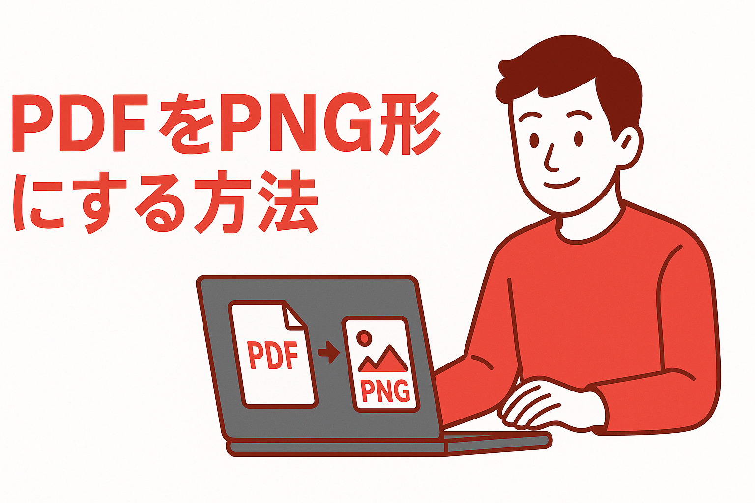 PDFをPNG形式に変換する方法を説明する記事の横長サムネイル画像